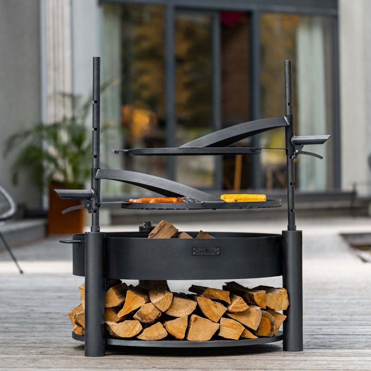 Piastra grill con maniglia per Ciotola Fuoco MONTANA X, Acciaio naturale | Dia. 50cm, Cook King - FATTO A MANO , 1