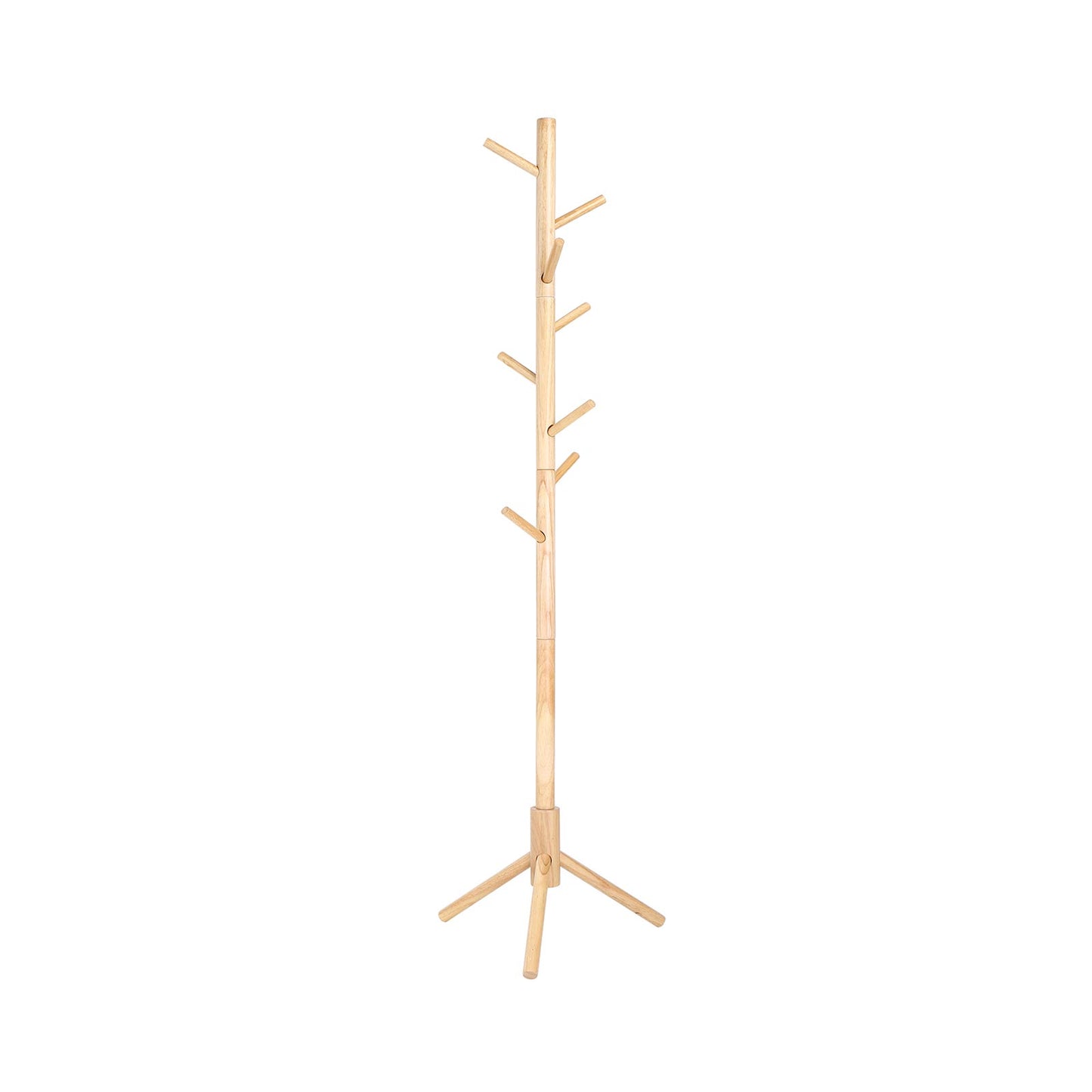 Attaccapanni Ingresso, Appendiabiti da Terra, in Legno, 8 Ganci, 3 Altezze, per Vestiti Cappelli Borse, Naturale, VASAGLE, 2