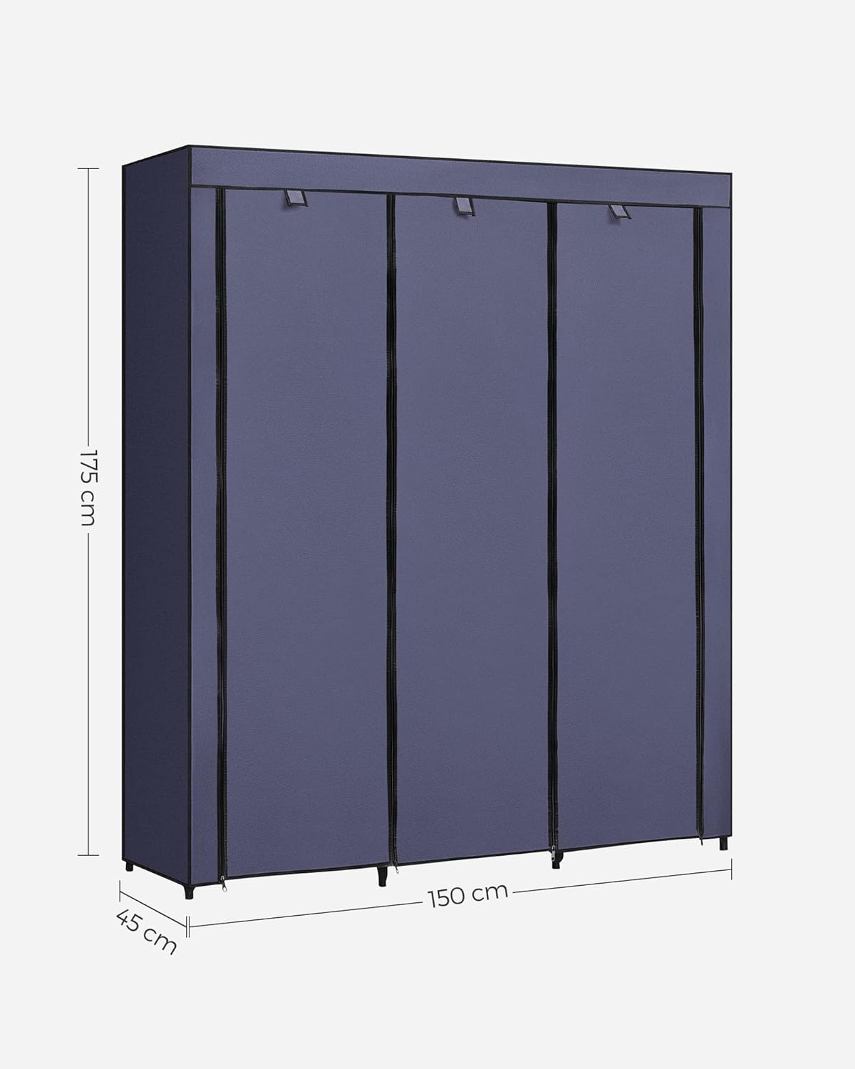 Armadio in Tessuto, Armadio portatile, con Barra di Sospensione, Appendiabiti, Blu Scuro, SONGMICS, 7