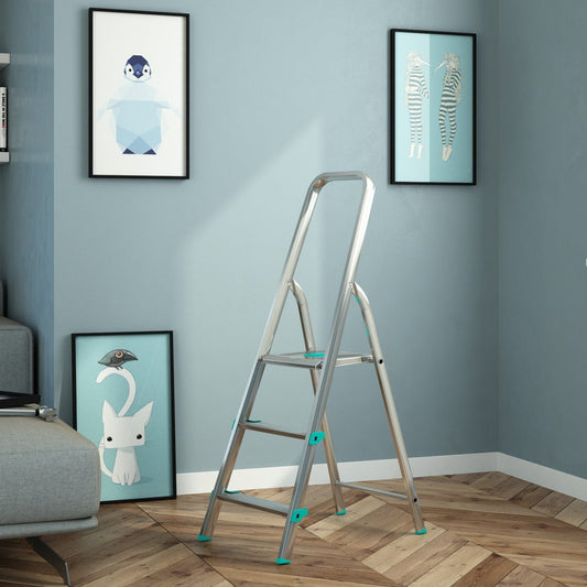 Scala a pioli, Scaletta Pieghevole, scaletta 3 gradini, Altezza 61cm, Portata max 150 kg, Scaletta alluminio, Colombo LIBELLULA , 2