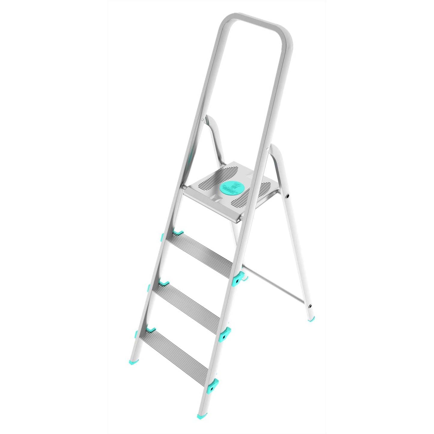 Scala a pioli, Scala 4 gradini, Scaletta Domestica Pieghevole, Altezza 84cm, Portata 150kg, Scaletta alluminio, Colombo LIBELLULA , 1