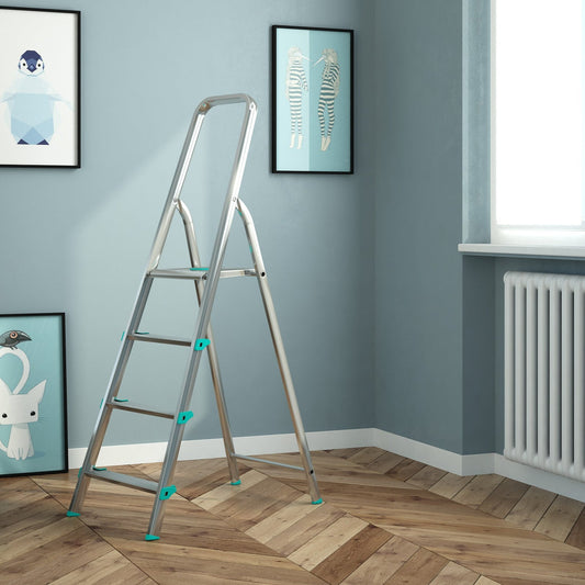 Scala a pioli, Scala 4 gradini, Scaletta Domestica Pieghevole, Altezza 84cm, Portata 150kg, Scaletta alluminio, Colombo LIBELLULA , 2