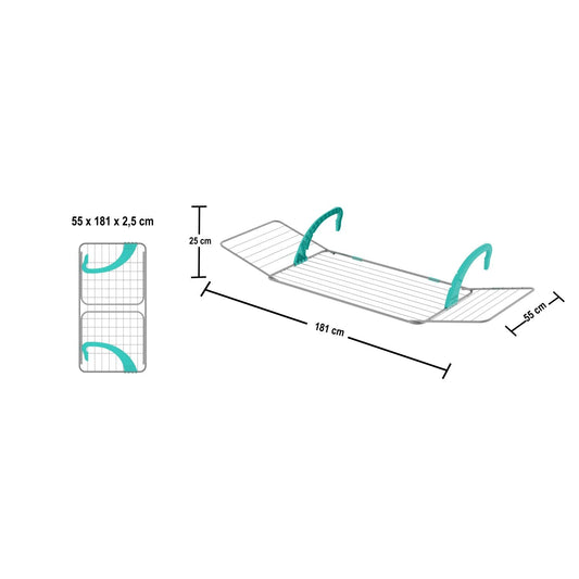 Stendibiancheria, Stendibiancheria da balcone, Lunghezza stendibiancheria 18m, Stendino da balcone, Colombo BALCONY 18, 2