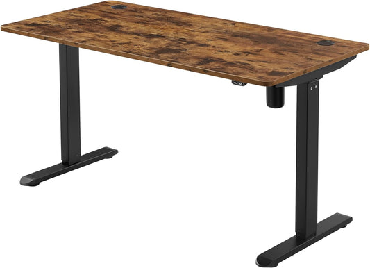 Scrivania Elettrica Regolabile in Altezza, 70 x 140 x (73-114) cm, Regolazione Continua, Marrone Vintage e Nero, SONGMICS, 2