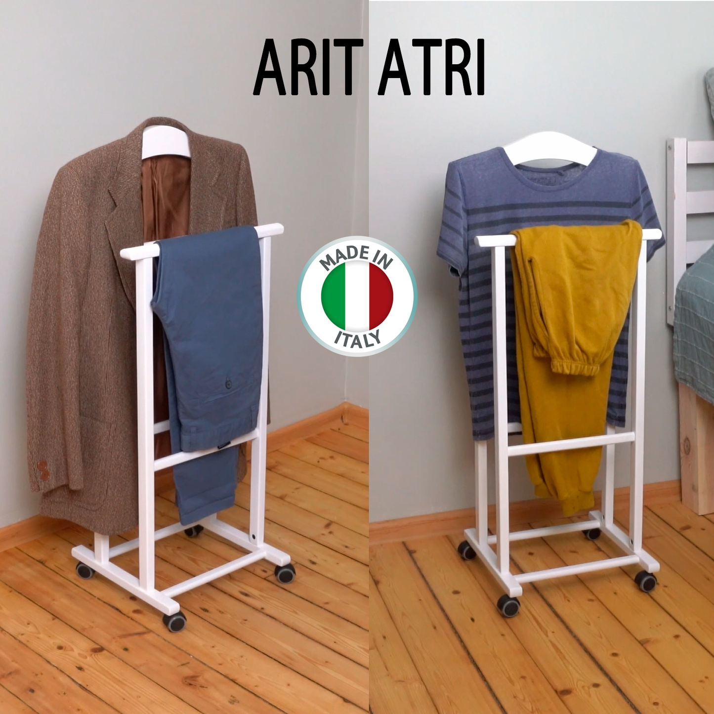 Servo Muto, su Ruote, Legno di Faggio, Servo Muto Moderno, per Uomo e Donna, ARIT ATRI, 3