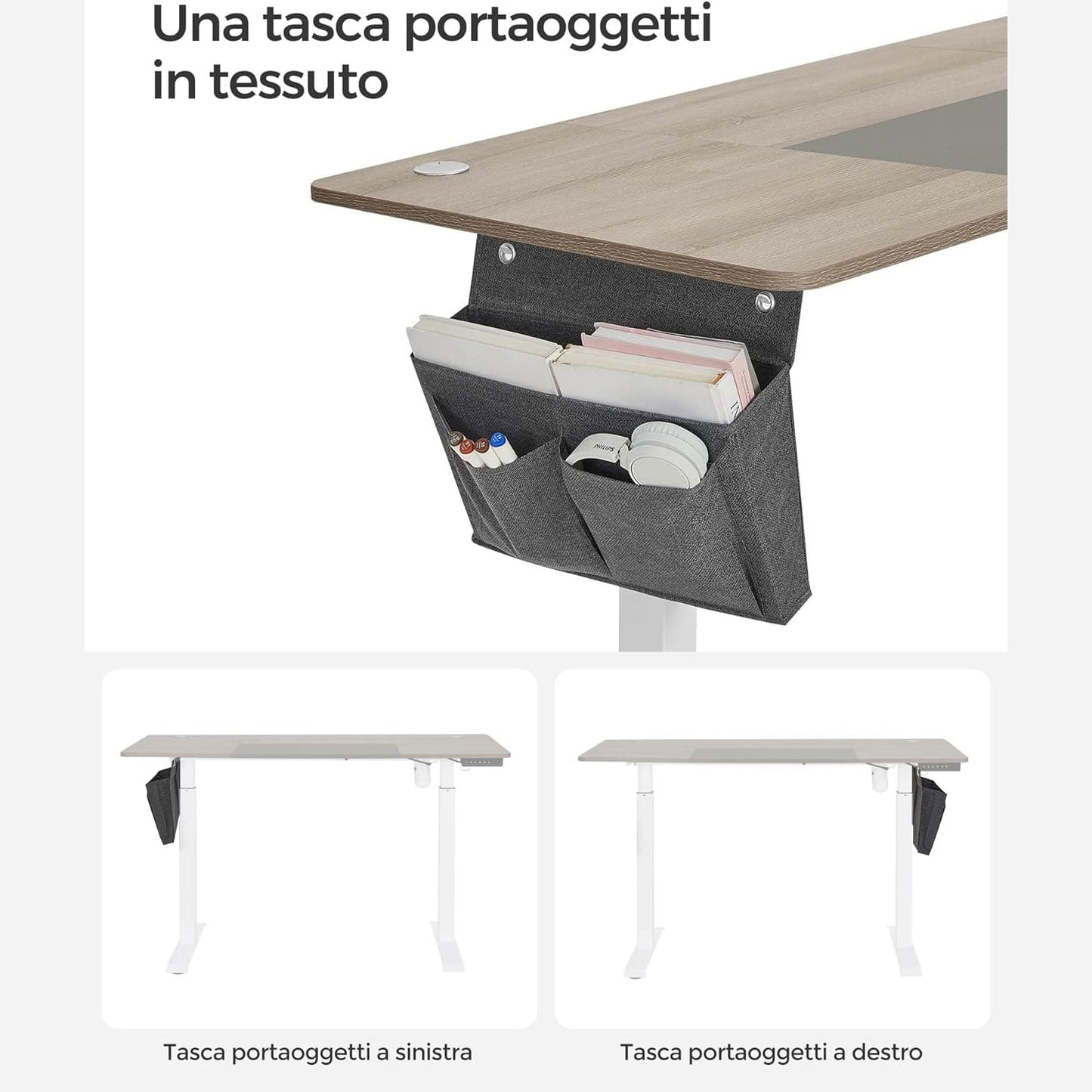 Scrivania elettrica, Tavolo da ufficio, Scrivania, Tavolo ufficio, Scrivania ufficio, SONGMICS
