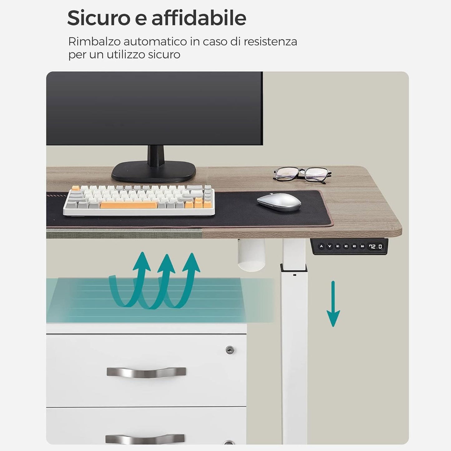 Scrivania elettrica, Tavolo da ufficio, Scrivania, Tavolo ufficio, Scrivania ufficio, SONGMICS, 4