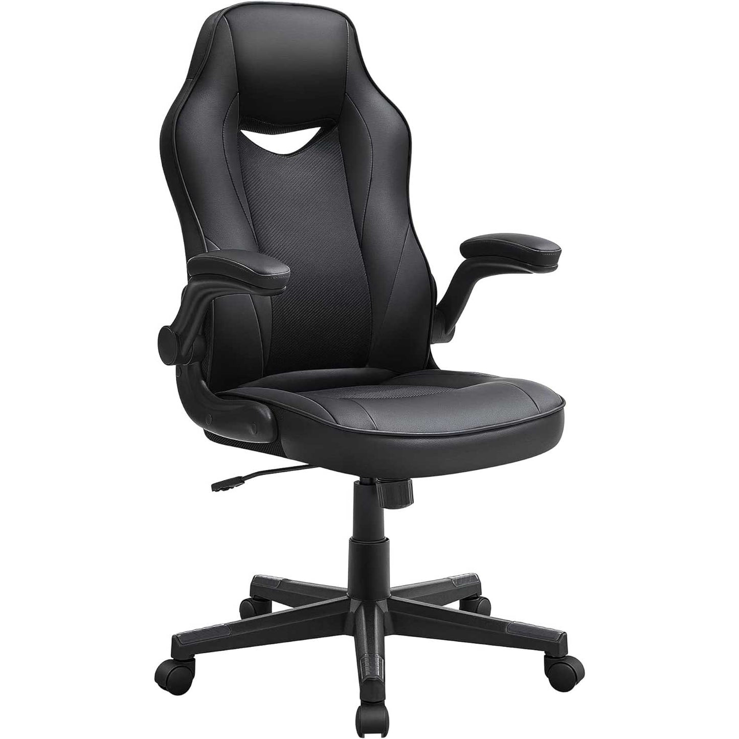 Sedia da Ufficio, Sedia Girevole con Braccioli Ribaltabili, Regolabile in Altezza, Portata 150 kg, SONGMICS, 1