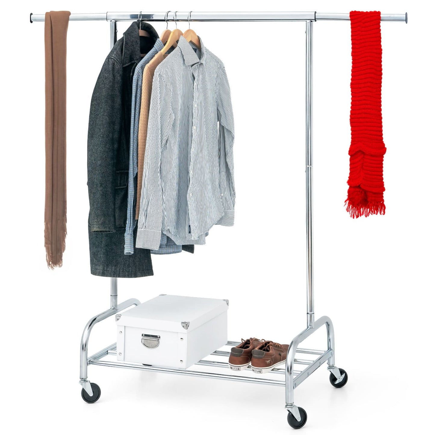 Stand Appendiabiti, per Carichi Pesanti, Appendiabiti con Ruote, Appendiabiti con Scarpiera, Tatkraft Tiger, 1