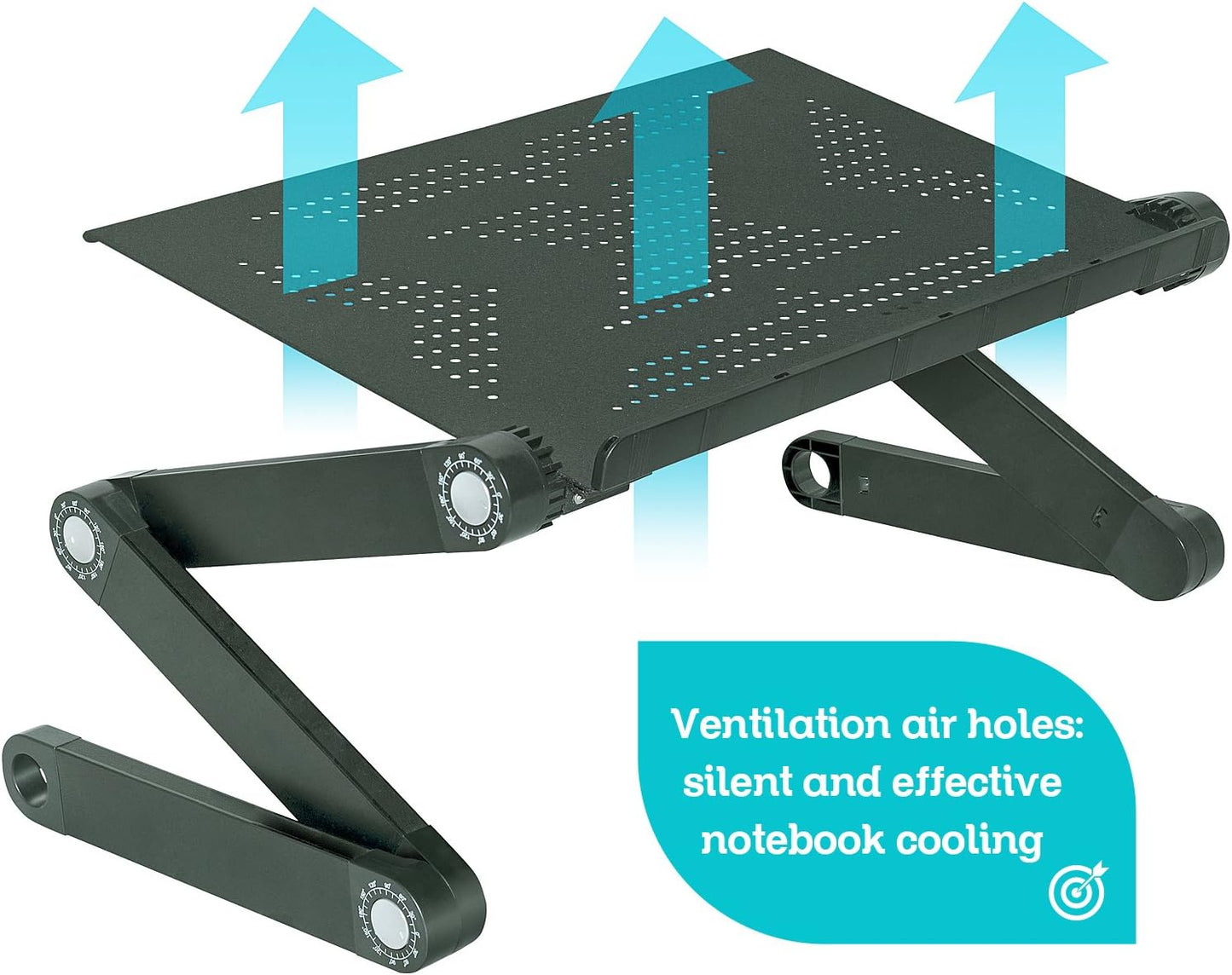Supporto pc, Tavolino da letto, Realizzato in alluminio, Raffreddamento naturale - WonderWorker Newton