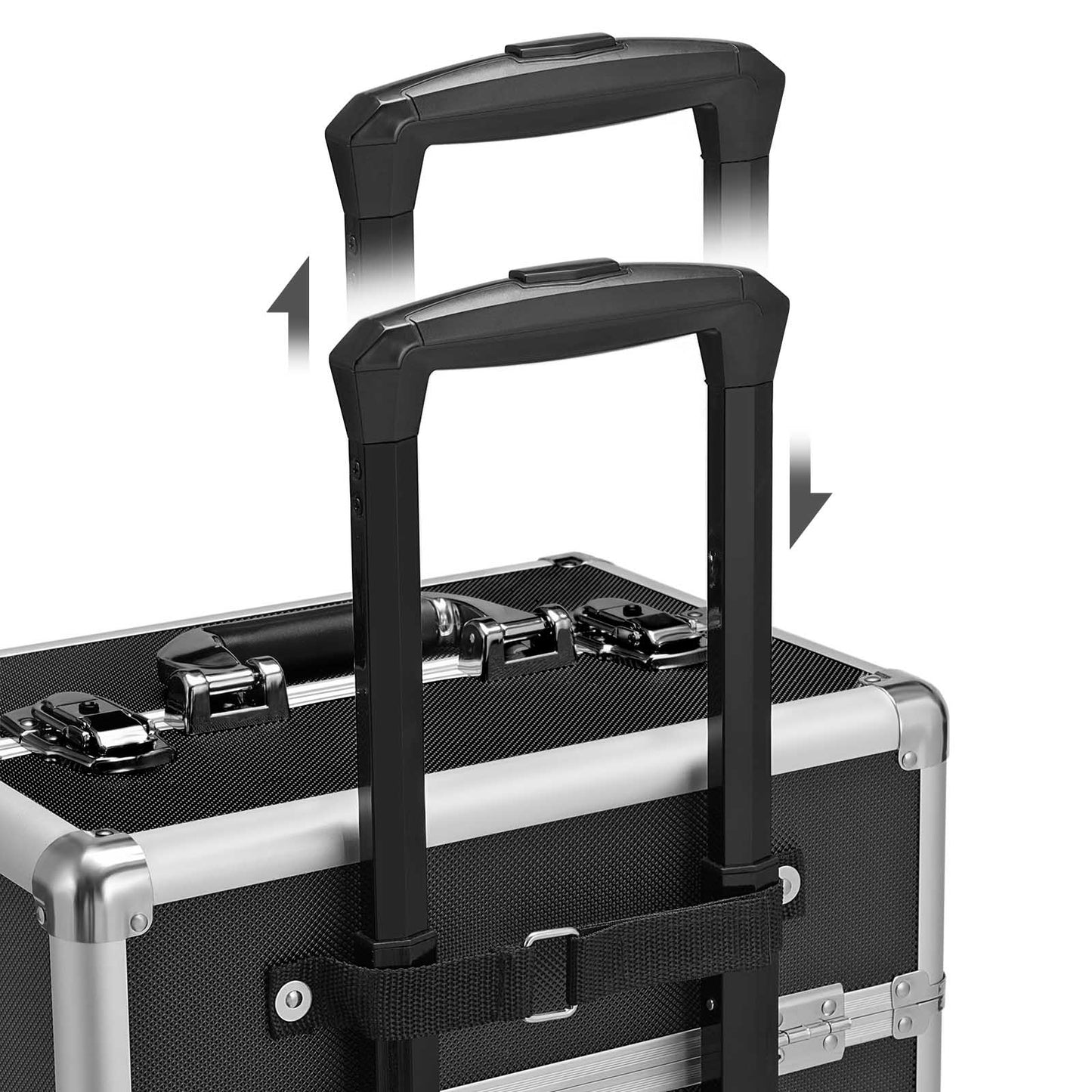 Valigetta trucchi, Valigia porta trucchi 4 in 1, Grande, Trolley Make Up, con Serratura, Nero, Songmics, 3