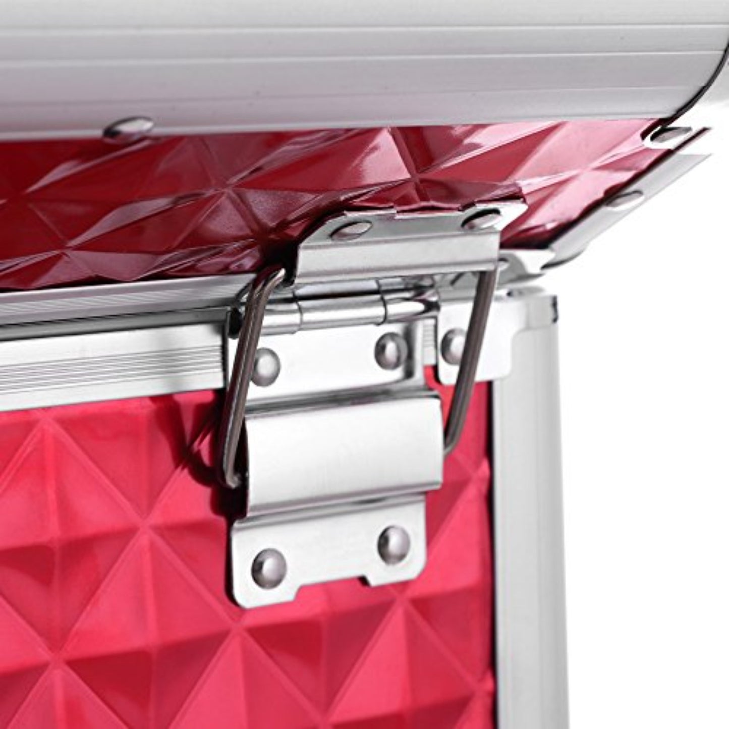 Valigia porta trucchi, Trolley Make Up, Beauty case da viaggio, Ruote girevoli a 360°, Rosso, Songmics, 3