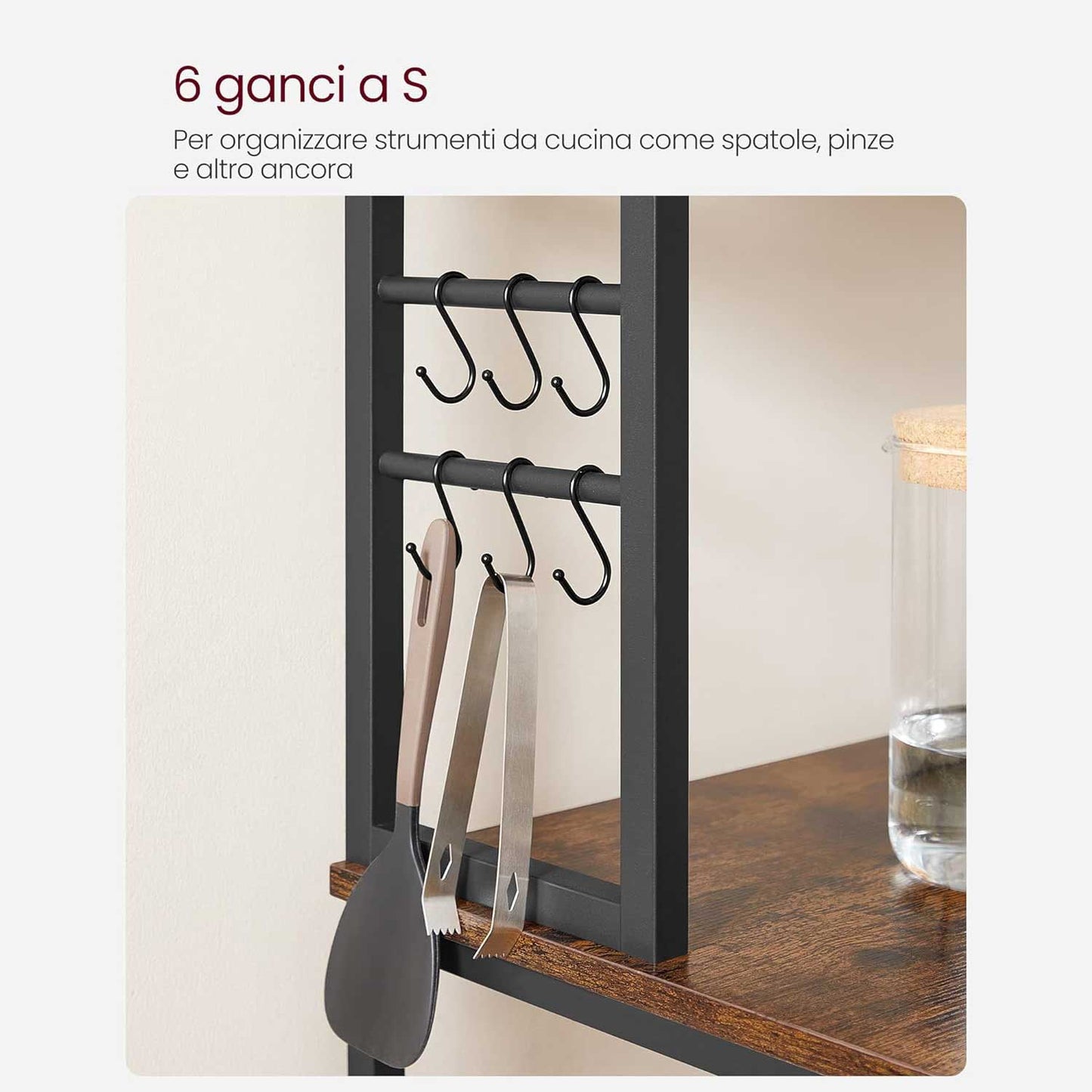 Scaffale Metallo, Scaffale Cucina, 6 ripiani, VASAGLE, 5