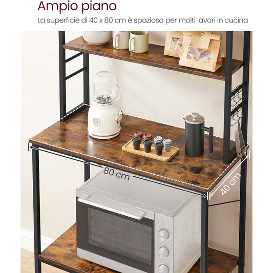 Scaffale Metallo, Scaffale Cucina, 6 ripiani, VASAGLE, 2