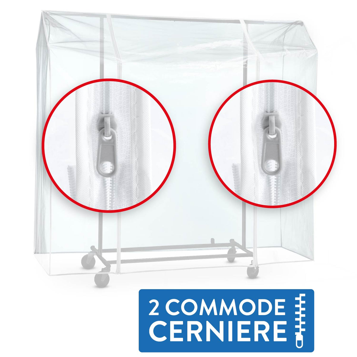 copertura per appendiabiti, Сopertura stand appendiabiti, trasparente, 155×60×160 cm, 2 cerniere, Tatkraft Schild, 3