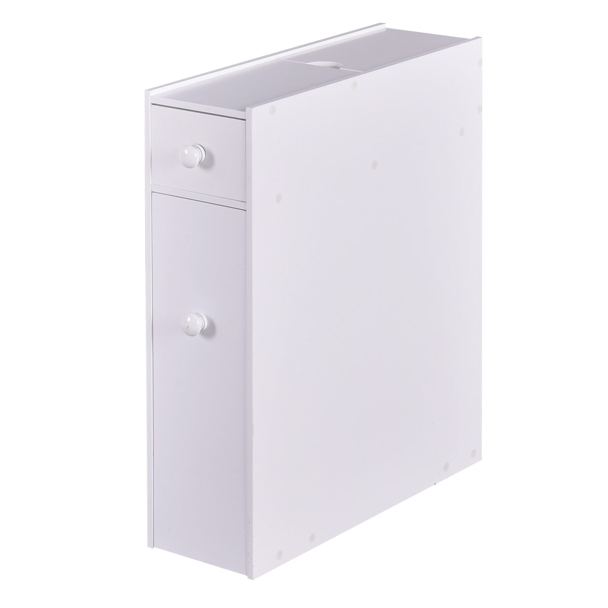 Armadio bagno, Mobiletto bagno salvaspazio, Armadio sottile di stoccaggio per gabinetto, Bianco, Costway, 1