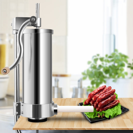 Insaccatrice per salsiccia, Macchina per salsiccia, 3,6L, in acciaio inox, con 4 tubi di riempimento, Costway, 2