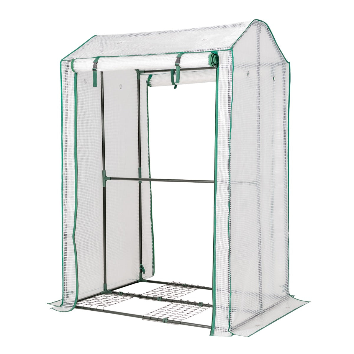 Serra da giardino, accessibile con struttura in acciaio, Serra con 2 porte a cerniera copertura in PE, Bianco, Costway, 5