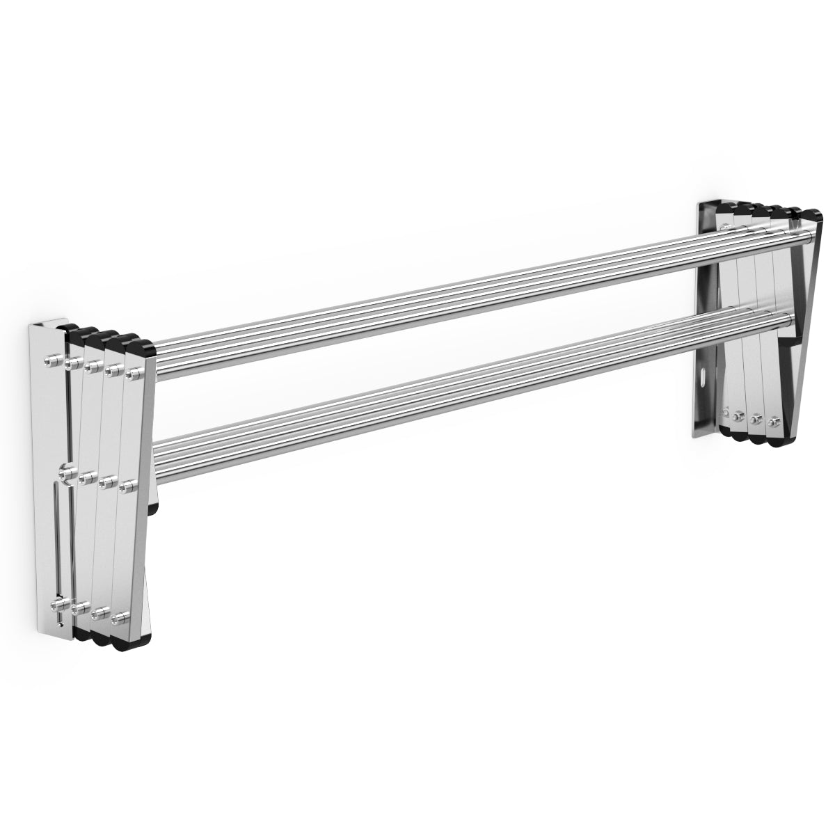 Stendibiancheria da parete, Stendino a muro, Porta asciugamani, con 8 barre, appendi asciugamani bagno, Costway, 5
