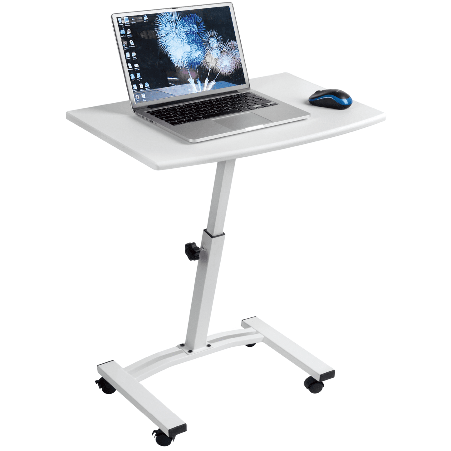Tatkraft Cheer - Tavolino porta PC, su Ruote, Altezza regolabile, bianco