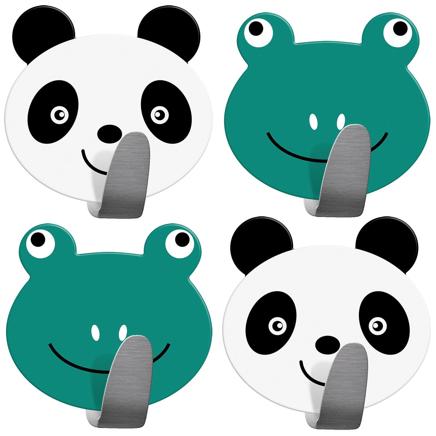 4 Ganci Autoadesivi per Bambini, Ideale per Asciugamani e Accappatoi in Acciaio