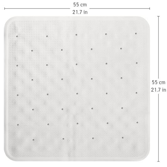Tatkraft Fine, tappeto doccia antiscivolo quadrato in gomma bianco