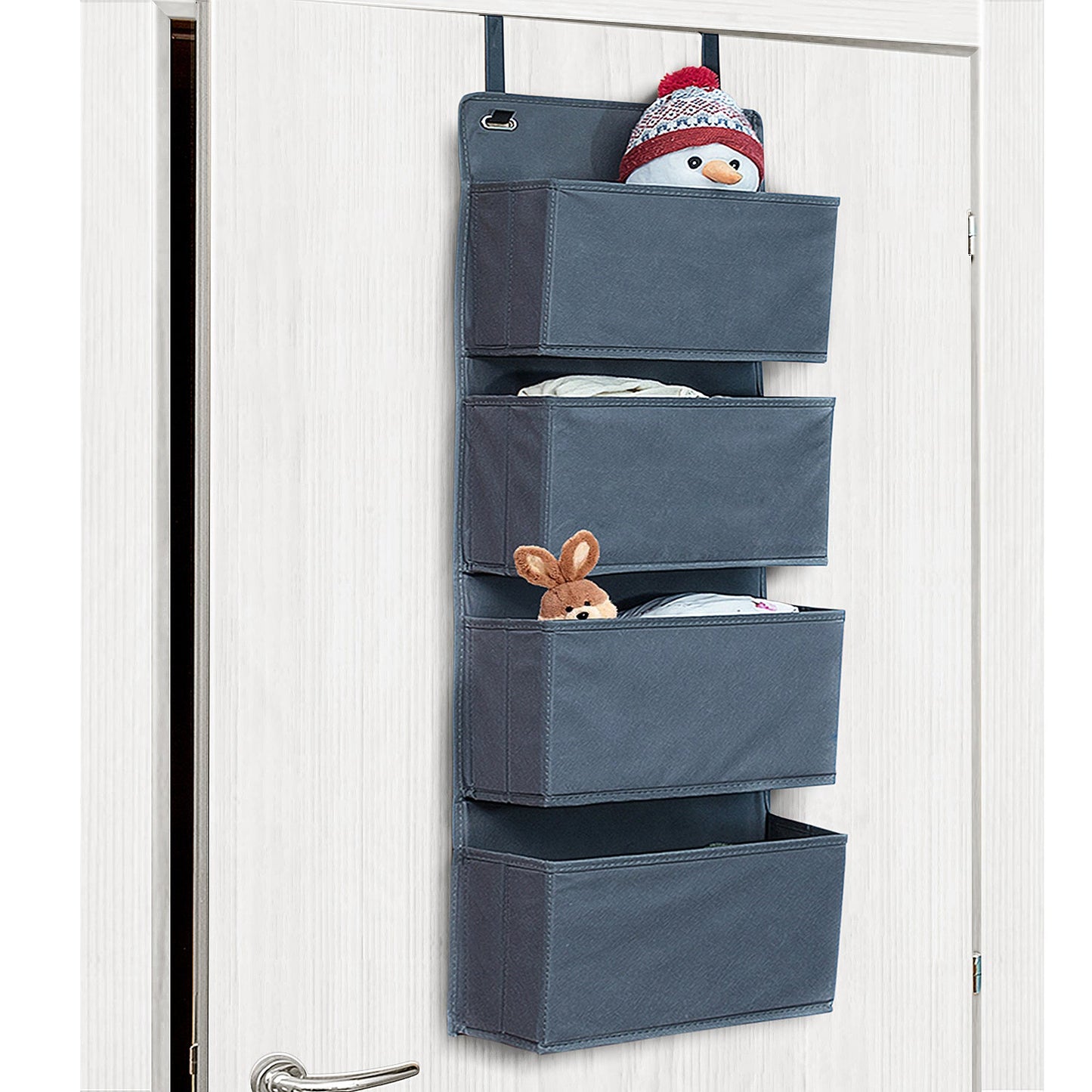 Portaoggetti in Tessuto a 4 Scomparti, da Appendere alla Porta, Tatkraft Cozy