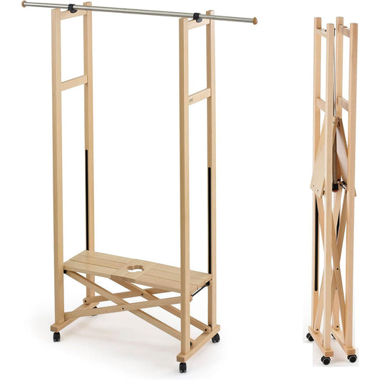 Appendiabiti in legno chiudibile allungabile finitura naturale, Elios