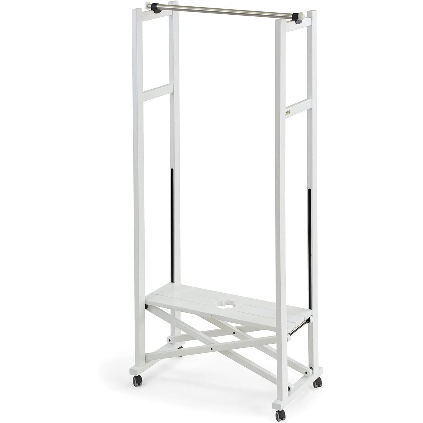 Appendiabiti in legno chiudibile allungabile finitura bianco, Elios, 2