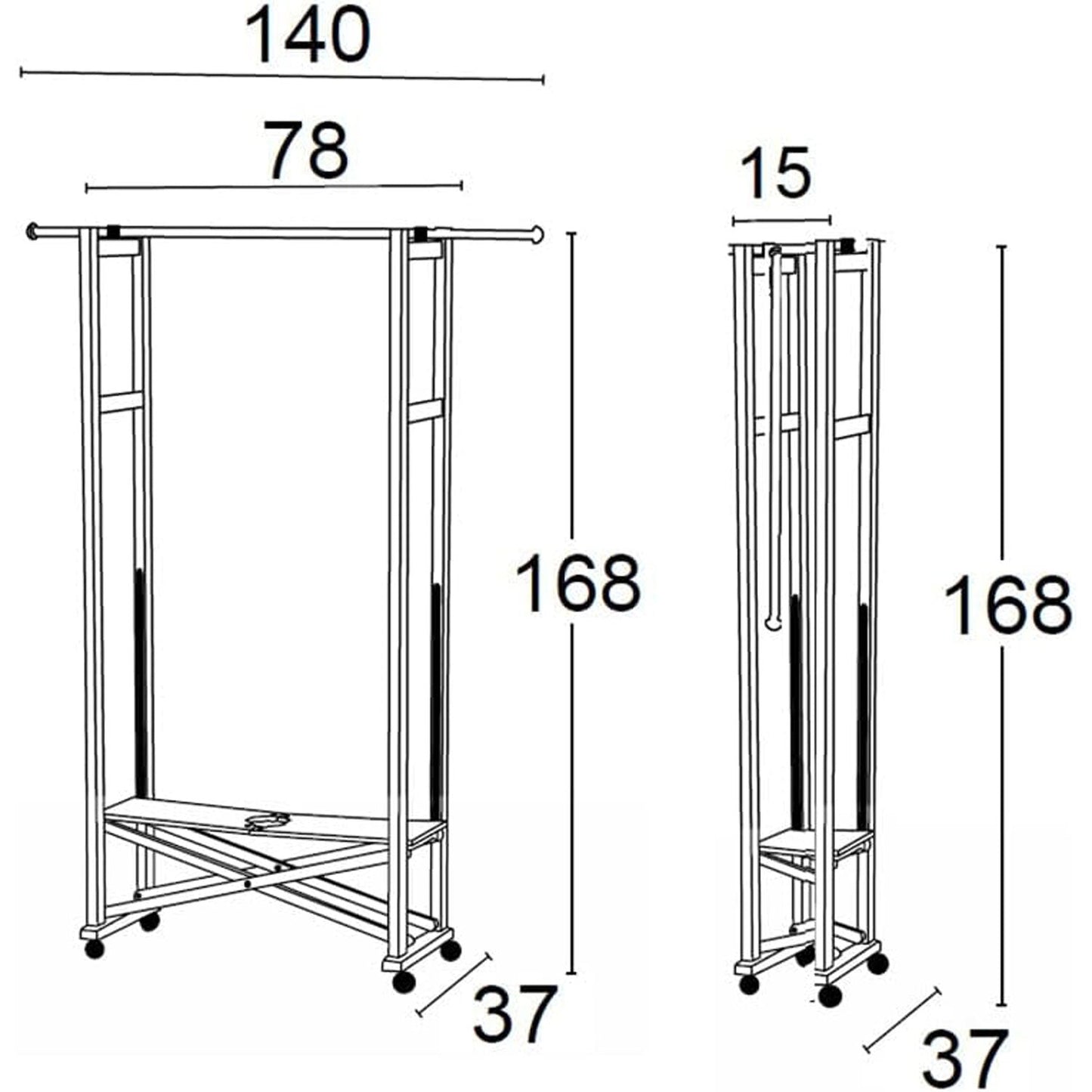 Appendiabiti in legno chiudibile allungabile finitura bianco, Elios, 5