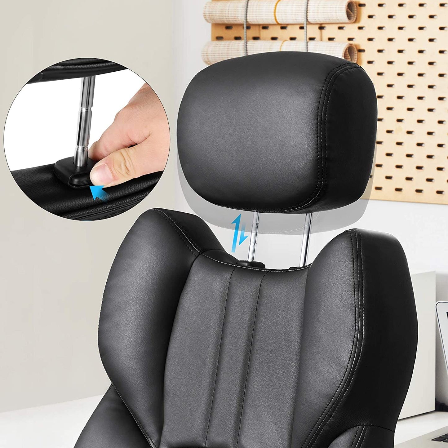 Songmics, sedia da ufficio con braccioli, 2