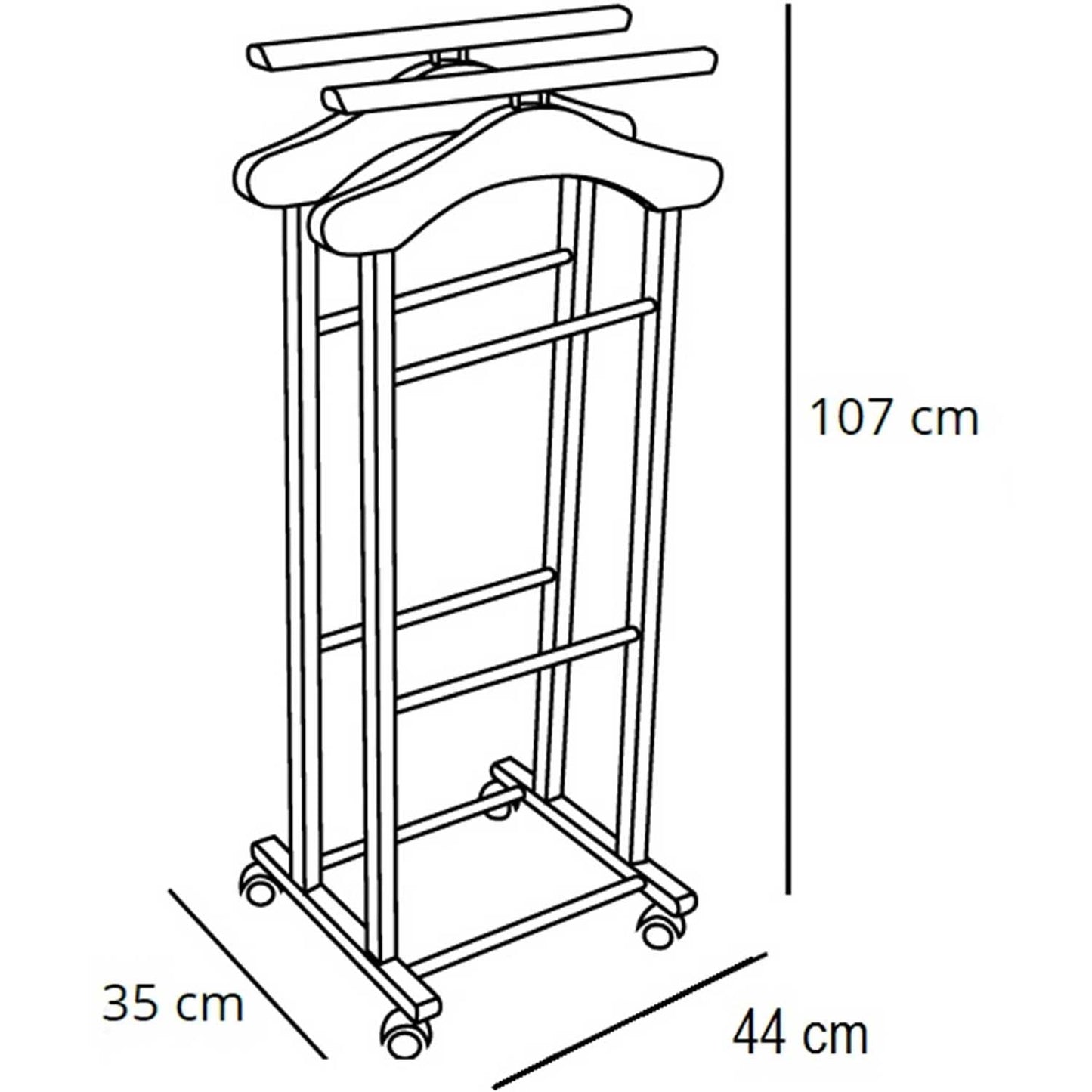 Servomuto, Indossatore CLEVER, Composto da 2 gruccie e 2 portapantaloni, piedini in gomma alla base, Arit Clever, 5