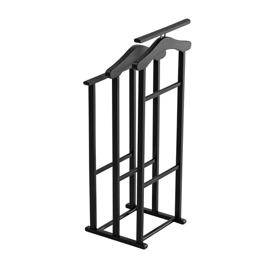 Servomuto, Indossatore MAXI, Composto da 2 gruccie e 2 portapantaloni, piedini in gomma alla base, Colore nero, ARIT, 2