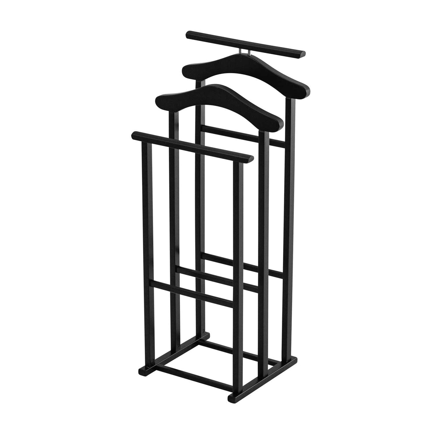 Servomuto, Indossatore MAXI, Composto da 2 gruccie e 2 portapantaloni, piedini in gomma alla base, Colore nero, ARIT, 1
