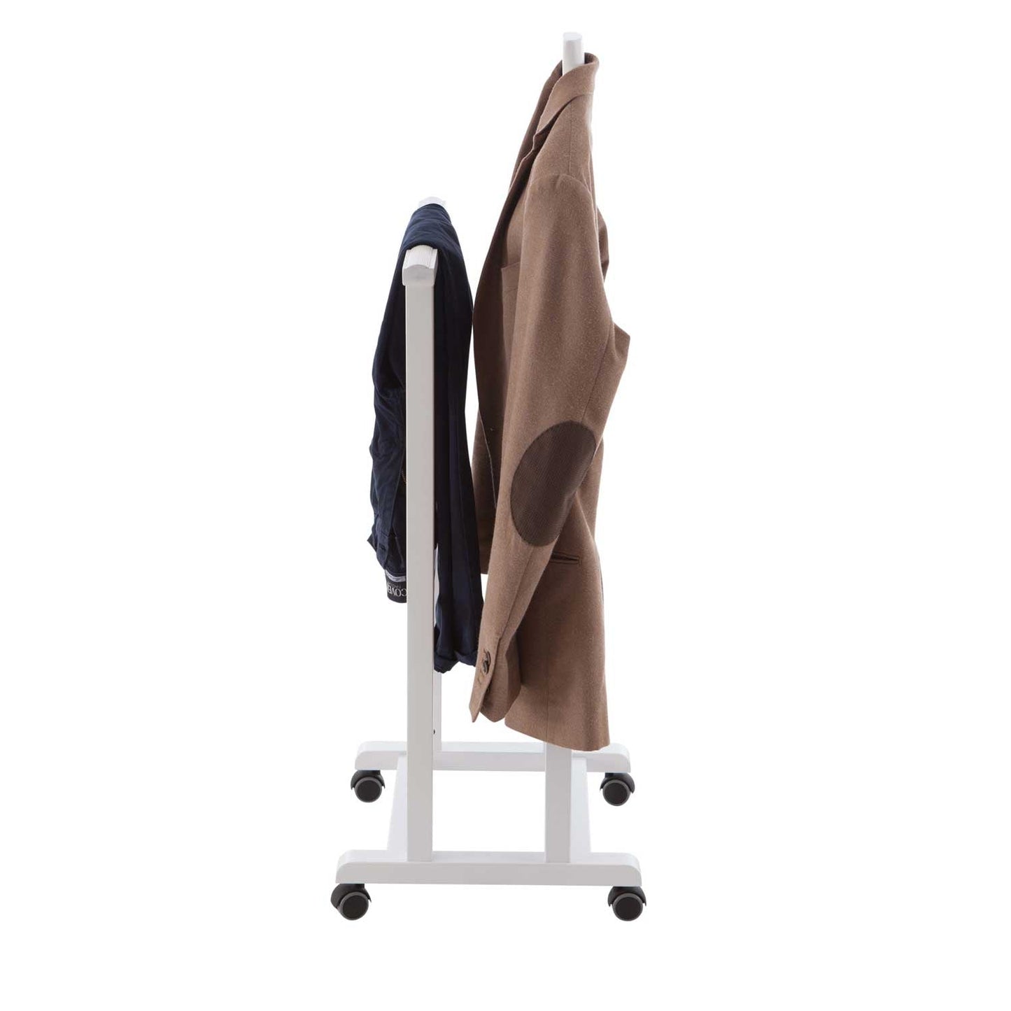 Servomuto, Indossatore MIRANO, Composto da 1 gruccia, portapantaloni e ripiano portaoggetti - Colore laccato bianco, ARIT, 3