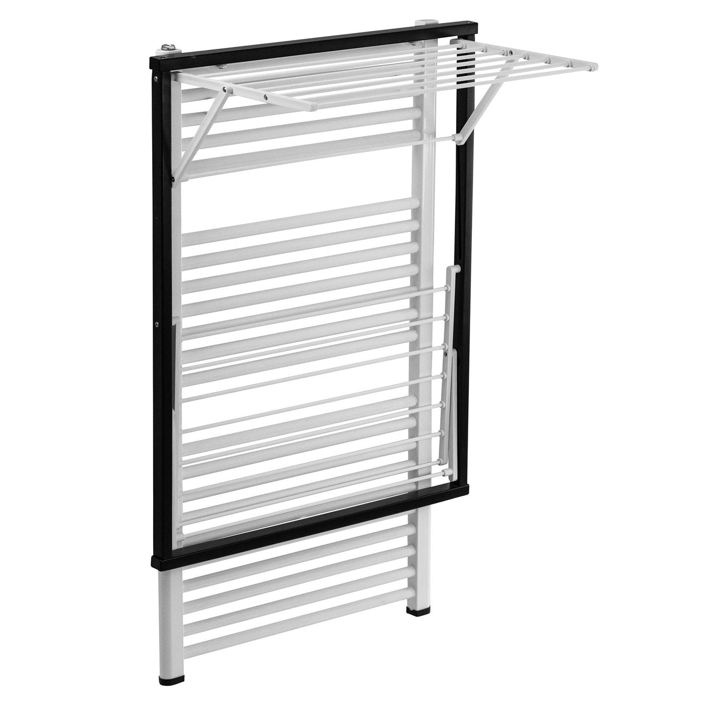Accessori bagno KLAUS, stendino da parete, stendibiancheria da parete, stendino a muro, 10 mt di filo stendibile, Nero, ARIT