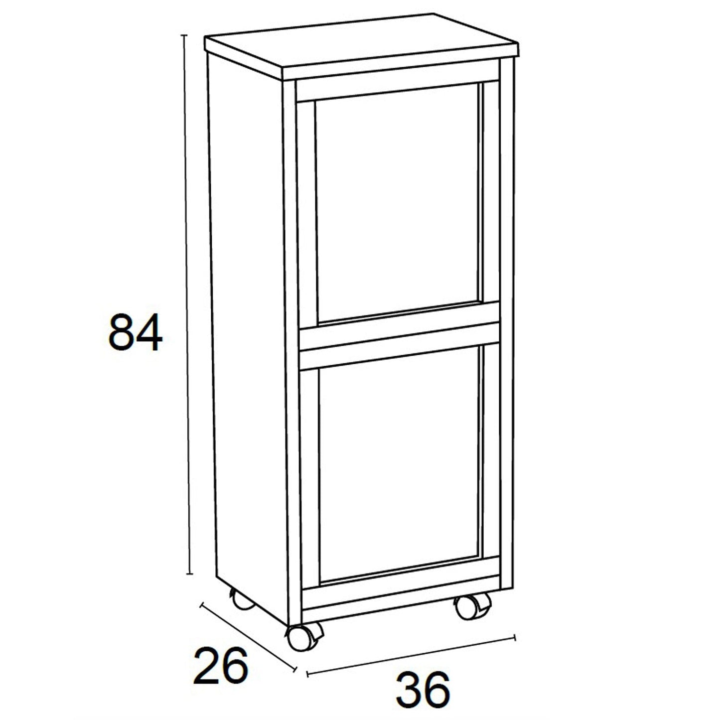 Mobile raccolta differenziata, armadio raccolta differenziata, 2 cestini estraibili, mobiletto differenziata, MADERA 3 - ARIT