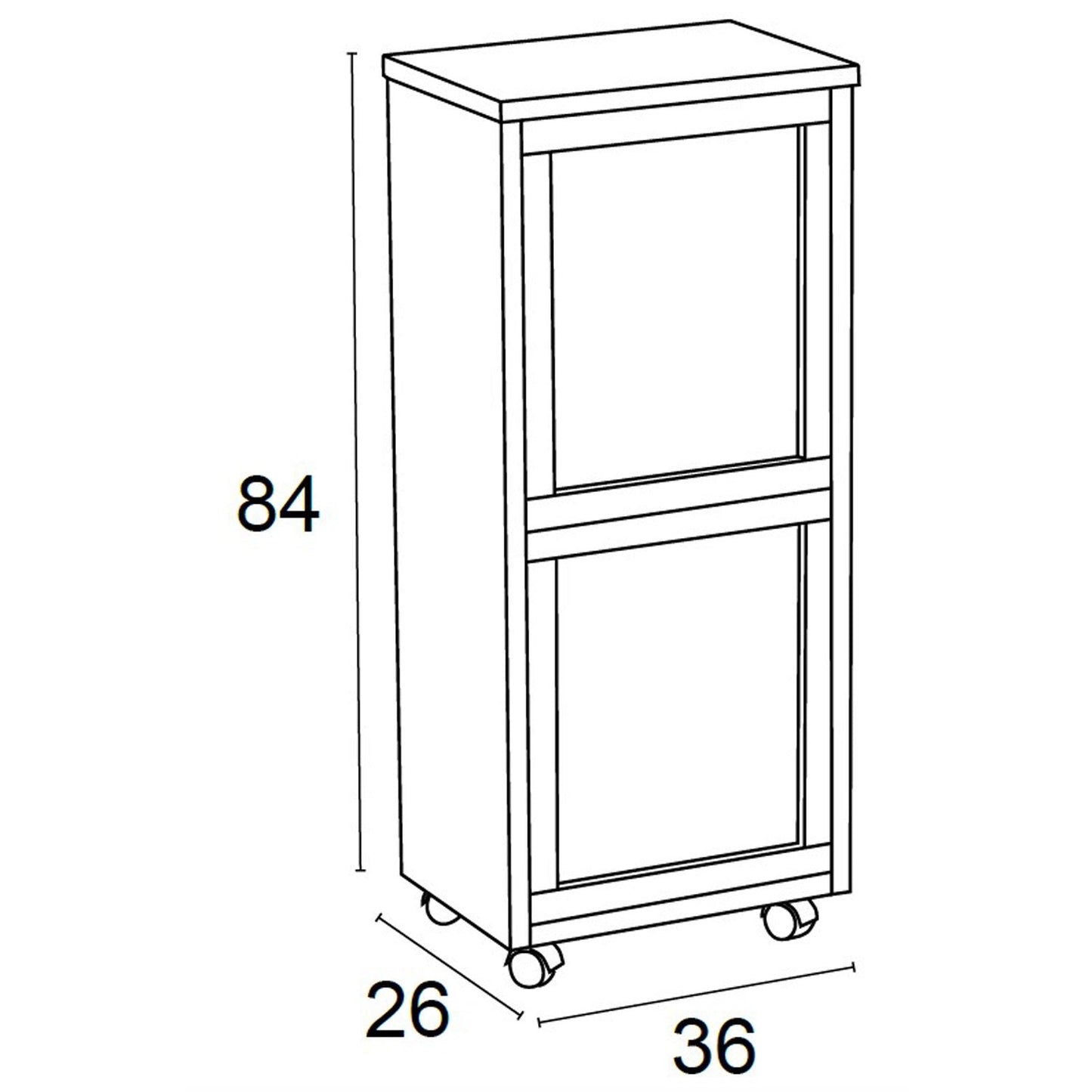 Mobile raccolta differenziata, armadio differenziata, mobiletto differenziata, 2 cestini estraibili, ciliegio, MADERA 2