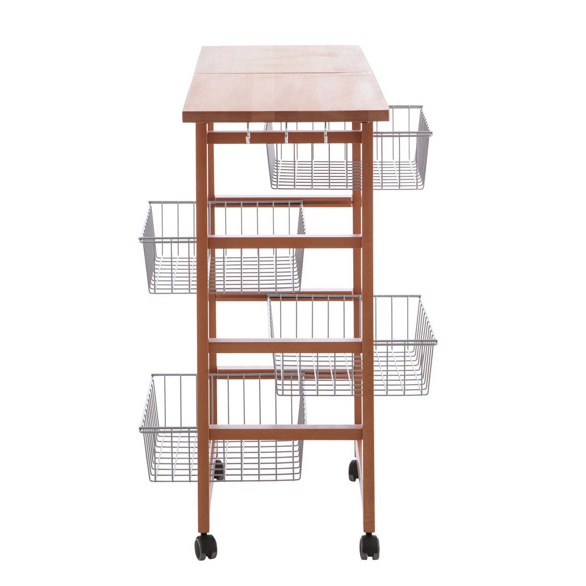 ARIT - GASTONCINO, Carrello cucina, carrello cucina legno, carello salvaspazio, piano di lavoro apribile, ciliegio