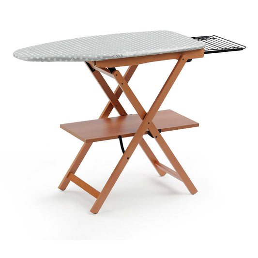 Asse da stiro ASTIR, altezza piano di lavoro 87 cm, piedini alla base, portaferro scorrevole - Colore ciliegio, ARIT, 1