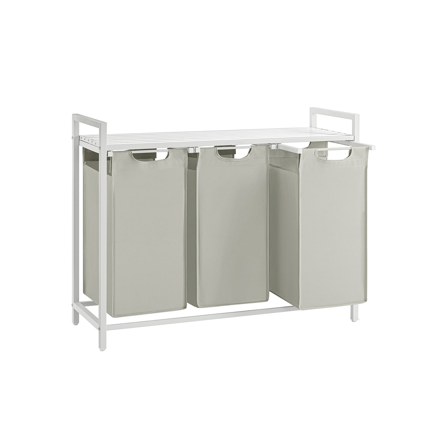 Vasagle, Portabiancheria Salvaspazio, Porta Biancheria, 3 Sacchi, Mobiletto Portabiancheria, Portabiancheria Salvaspazio, 8