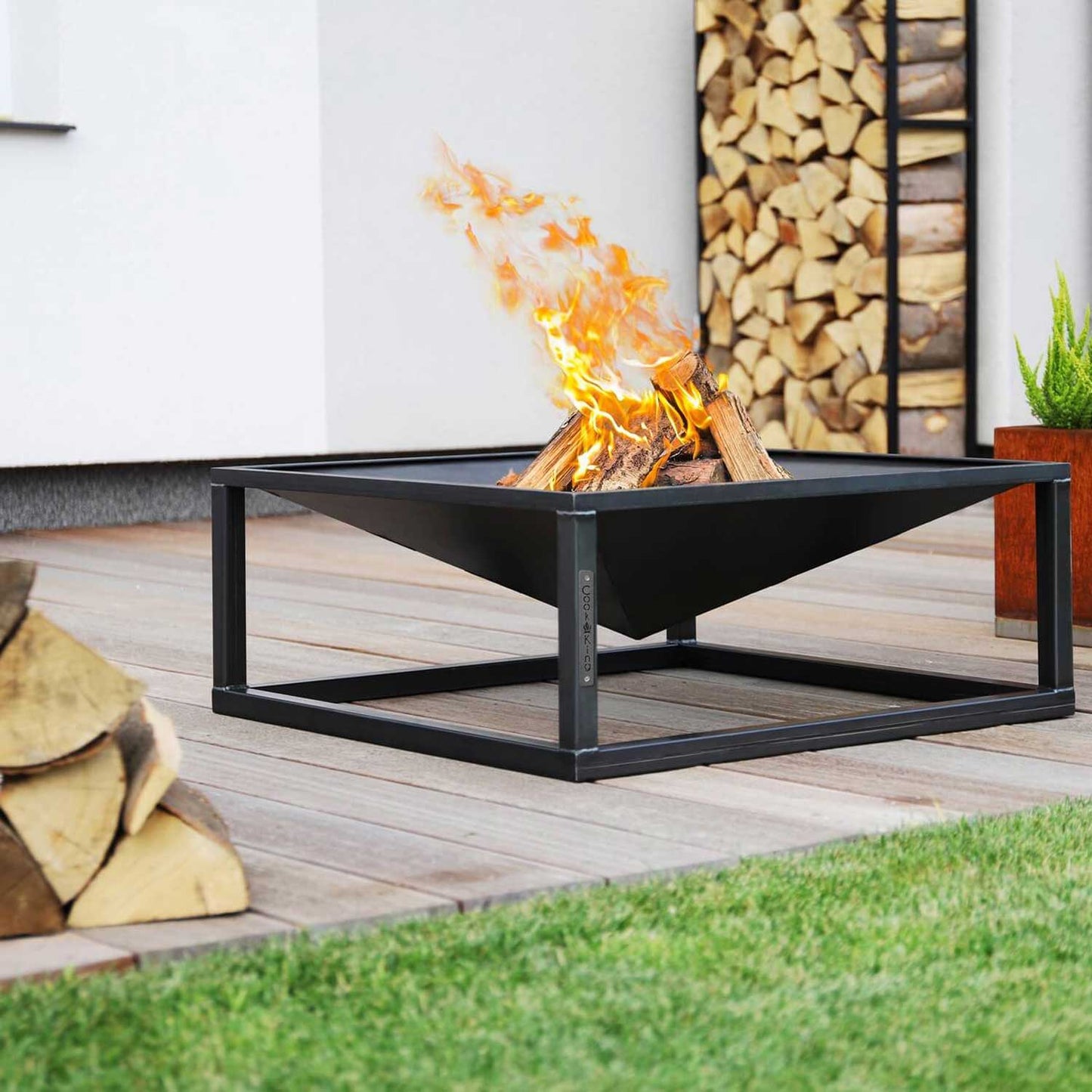 Braciere di Giardino, braciere «SQUARE» 70 x 70 cm, Braciere esterno, Cook King