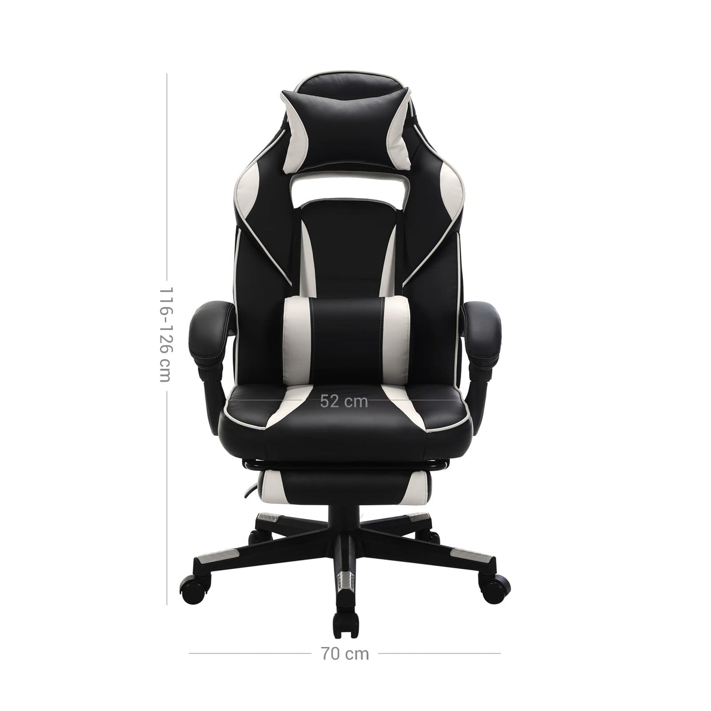 Sedia da gioco, con poggiapiedi, sedia da ufficio, con poggiatesta, cuscino lombare, regolabile in altezza - SONGMICS, 6