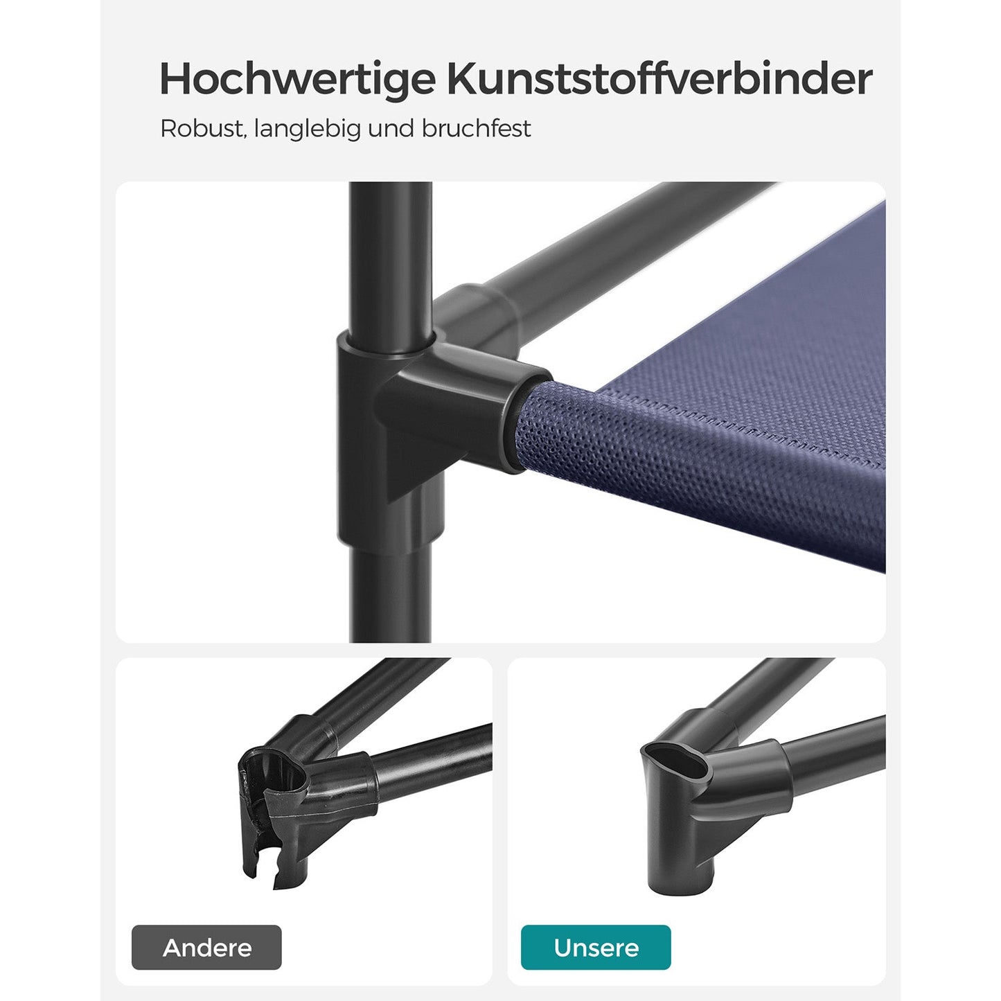 Songmics, guardaroba in tessuto armadio per camera da letto nero, 4