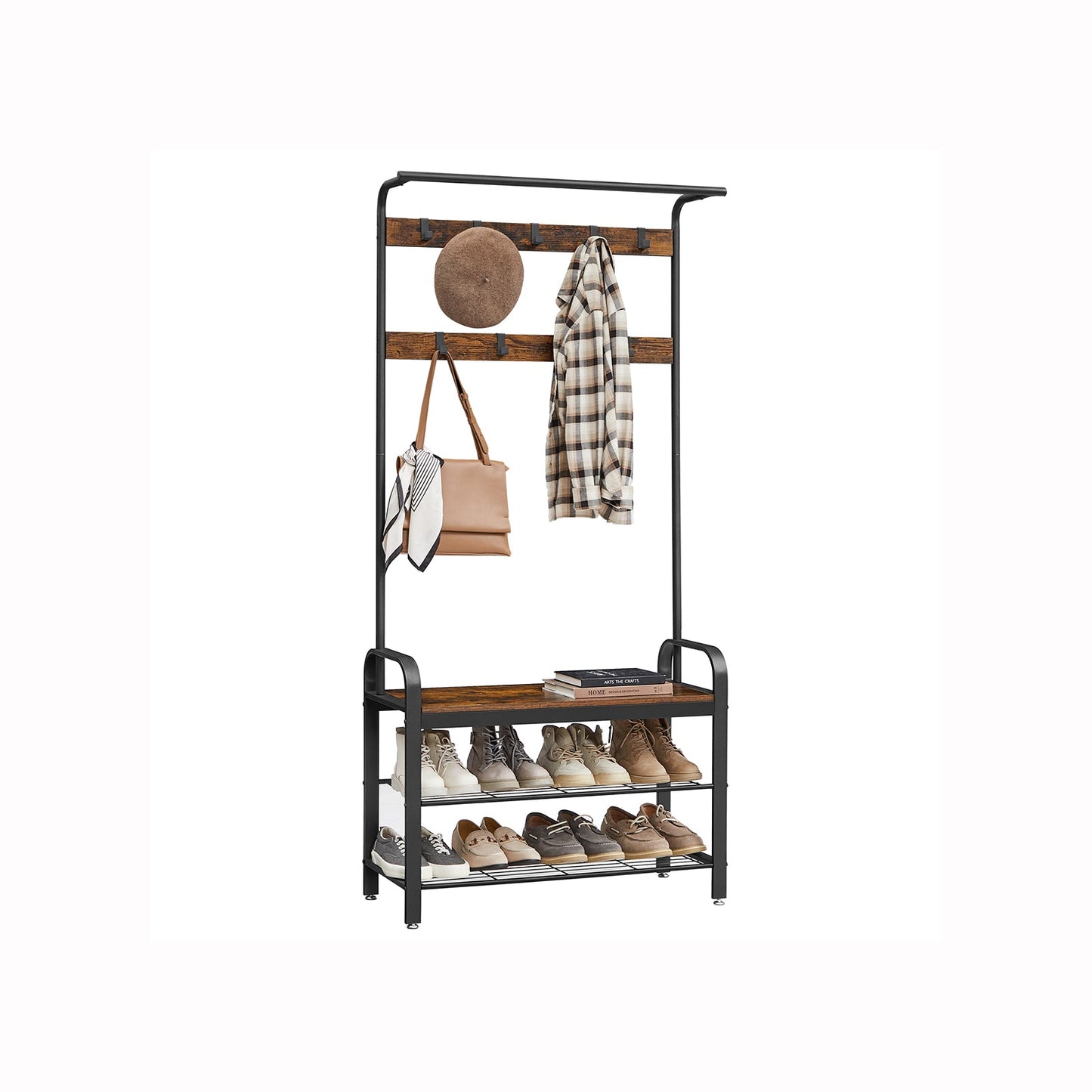 Vasagle, stand cloakroom con 3 ripiani, 4