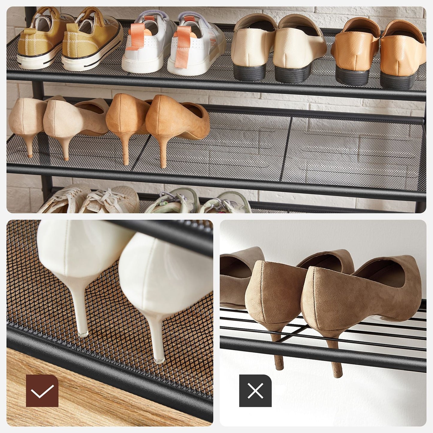 Vasagle, stand appendiabiti con scarpiera, 4