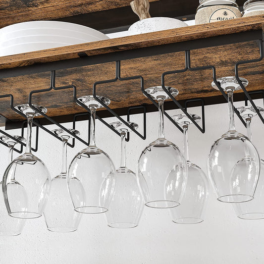 Scaffale per Bottiglie di Vino e Calici, Portabicchieri