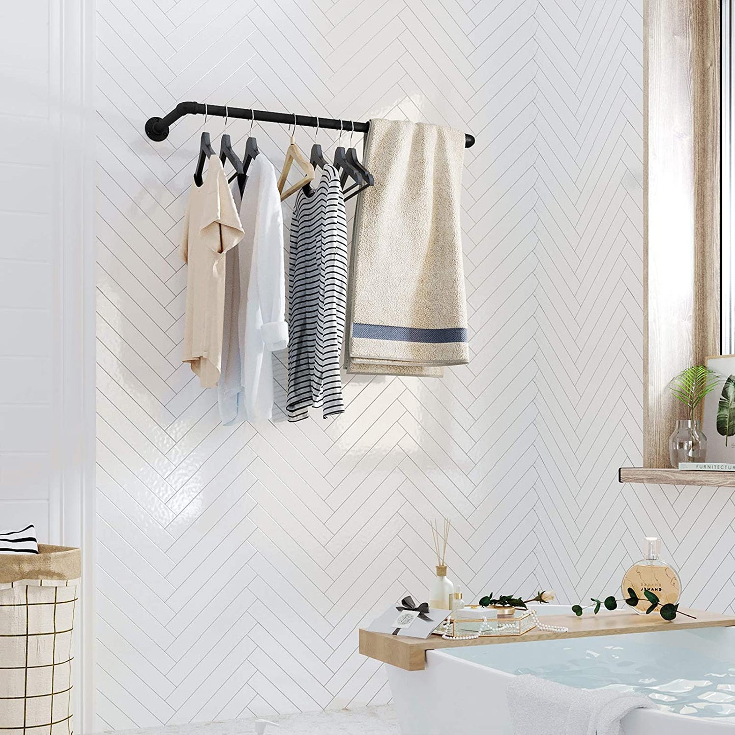 Songmics, gara di abbigliamento per il muro, 2