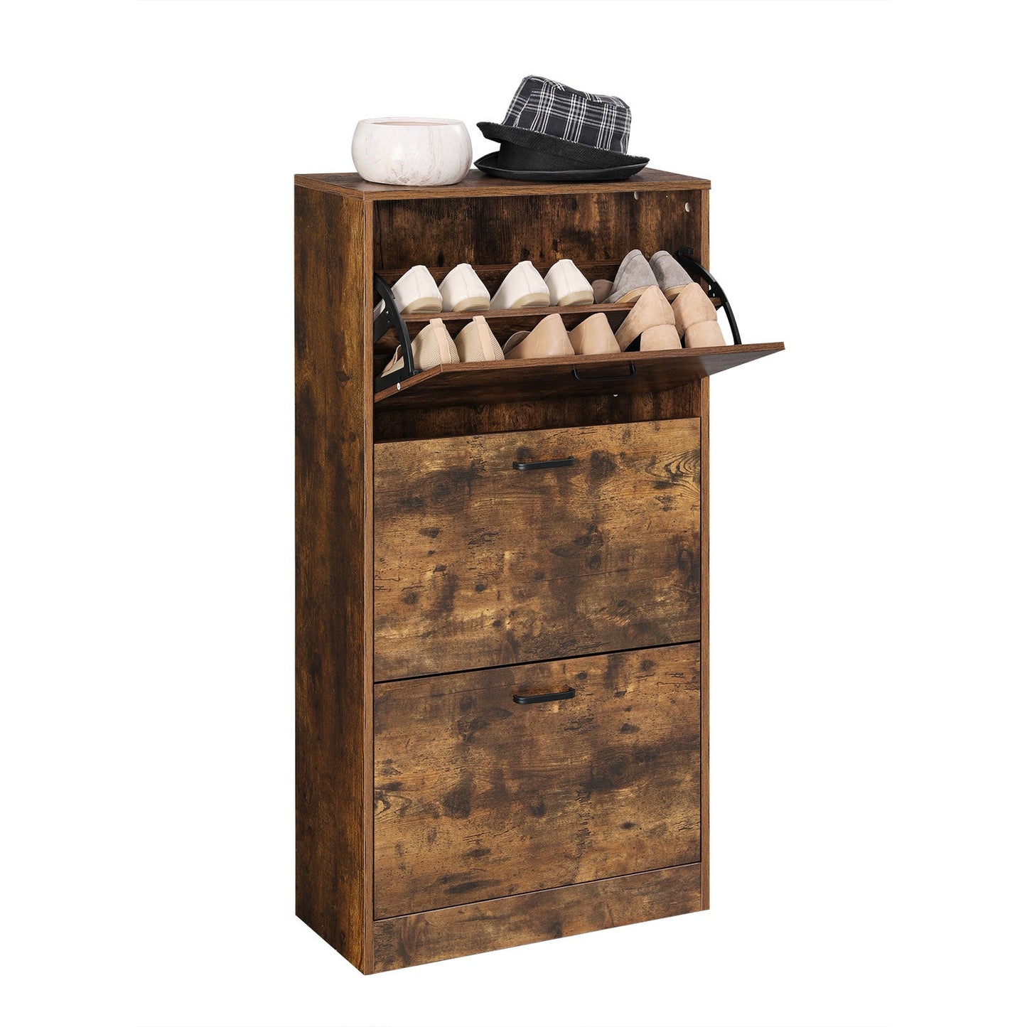 Scarpiera con 3 alette, porta scarpe armadio, con 3 livelli, VASAGLE