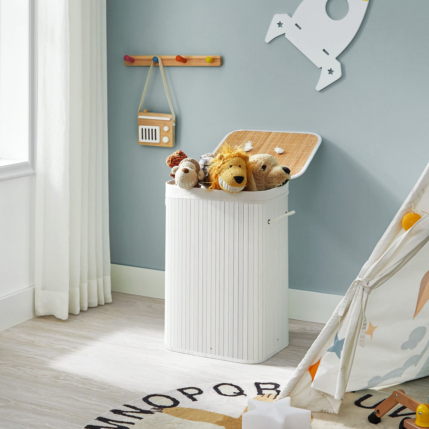 Cesta, Portabiancheria con Coperchio, SONGMICS